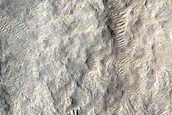 Flow Features near Crater South of Burton Crater