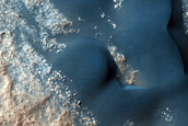 Dunes and Bedrock in Center of Crater in North Hellas Planitia