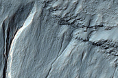 Gullies on South-Facing Wall of Crater