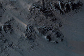 Debris Aprons on Ius Chasma Landslide