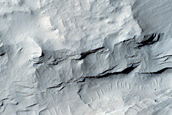 Sediments Interspersed with Ridges in Medusae Fossae Formation
