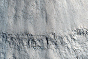 Layers in Crater Wall in Northern Mid-Latitudes
