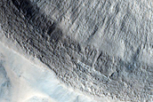 Pits in Ejecta of Northern Mid-Latitude Crater