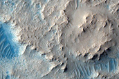 Bend in Jezero Crater Outlet Valley