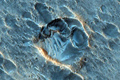 Possible Irregular Circular Depressions near Makhambet Crater