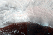 Lobate Features on Crater Wall