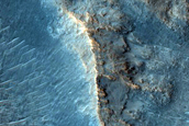 Layered Crater Rim near Mawrth Vallis