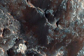 Megabreccia in Floor of Baldet Crater