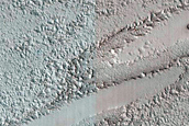 Mounds on North Polar Residual Ice Atop Dunes
