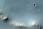 Wrinkle Ridge and Channel Intersection along Huygens Crater Rim