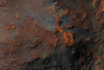 Ein farbenfroher Hangrutsch in Eos Chasma