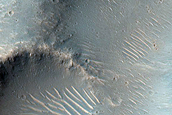 Grooves in Channel South of DaVinci Crater