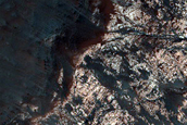 Light-Toned Fractured Material at West End of Nectaris Montes Ridge