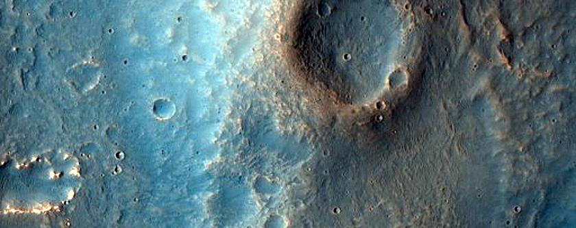Crater in Kasei Valles