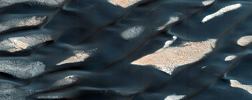 Dune-Ice Topography in Olympia Undae