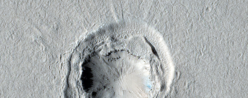 Terraced Crater in Utopia Planitia