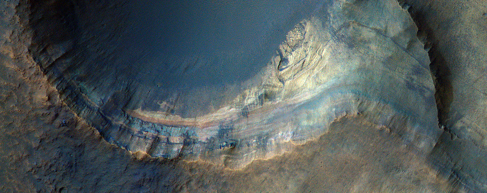 Sedimentgesteine im Terby-Krater 