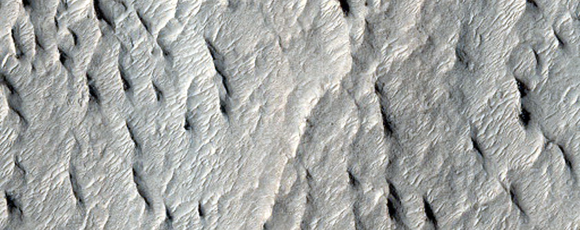 Sinuous Ridge Emergent From Beneath Crater Ejecta