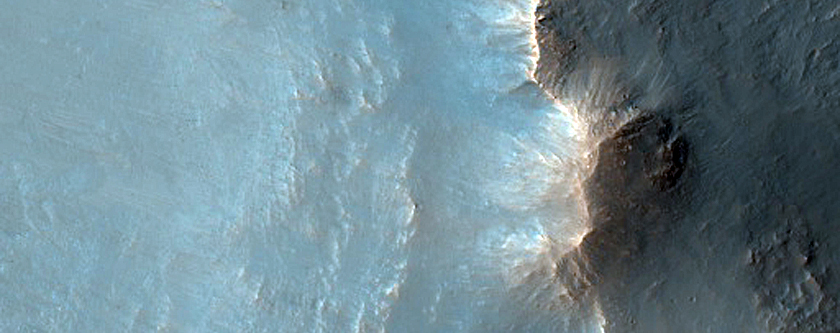 Crater Rim Exposing Bedrock