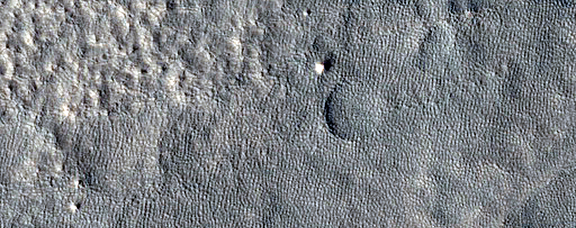 Possible Layering on Crater Floor in Protonilus Mensae