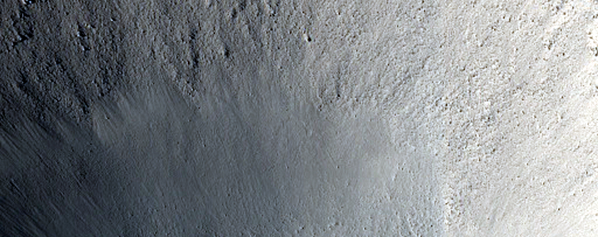 Rayed 2-Kilometer Crater in Southern Elysium Region