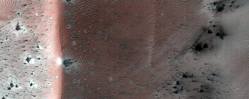 Hirise Dune With Seasonally Persistent Light Toned Features Esp