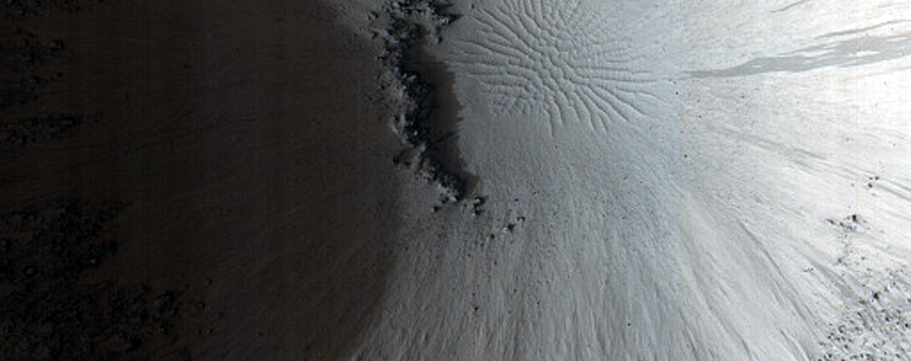 Crater in Elysium Planitia