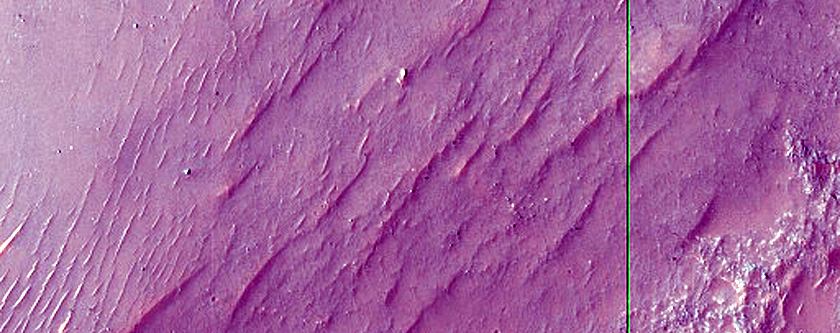 Crater Ejecta Lobe Surrounded by Mesa-Forming Material