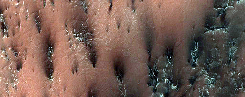 Large Spider Structures Southeast of Rayleigh Crater