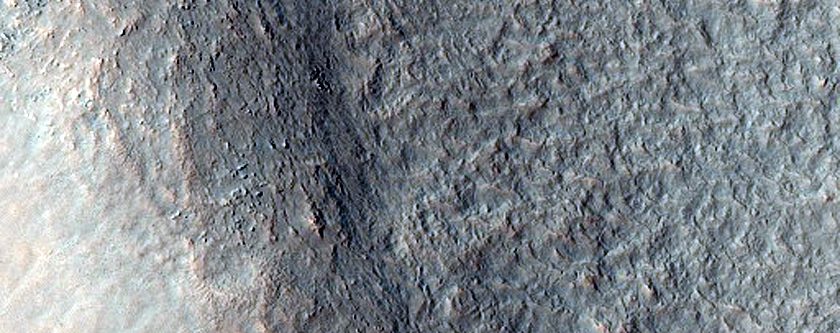 Gullies in Crater East of Copernicus Crater