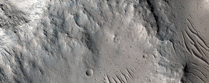 Crater on Wrinkle Ridge