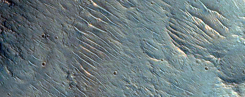 Drainage Features South of Orson Welles Crater