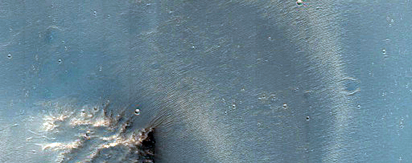 Channel and Fan in Crater