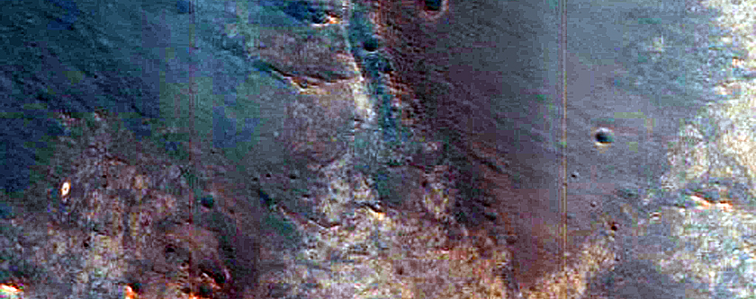 Crater Adjacent to Mawrth Vallis and Site of ExoMars Interest
