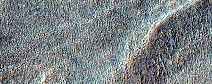 Layers along Wall of Crater West of Argyre Planitia