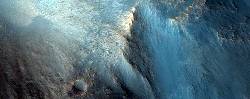 Layers in Crater in Cydonia Mensae