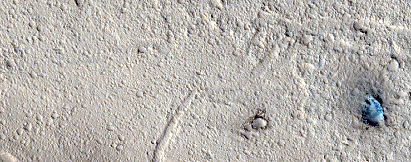 Possible Rock Falls on Steep Slopes in Cerberus Fossae