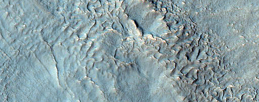 Gullies in Noachis Terra Inside Crater