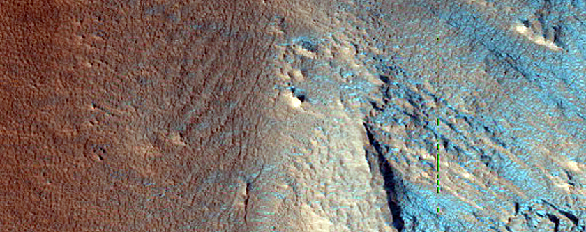 Flow Ridges near Mesa in Protonilus Mensae