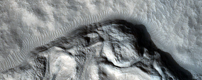 Nilosyrtis Region Crater with Asymmetric Walls