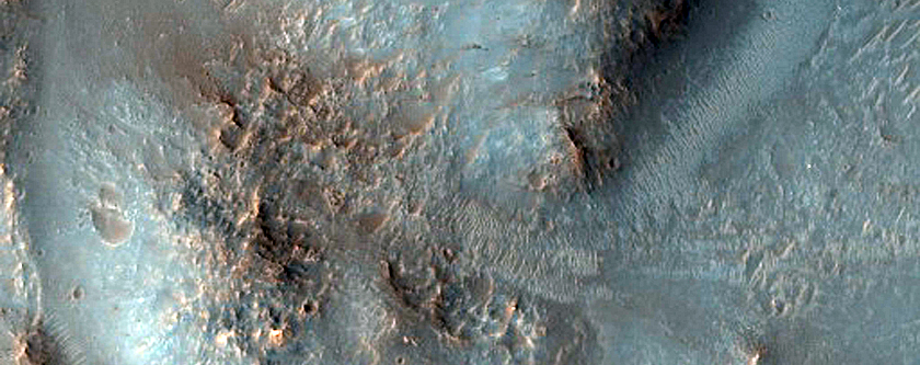 Exposed Bedrock in Terrace of Jones Crater