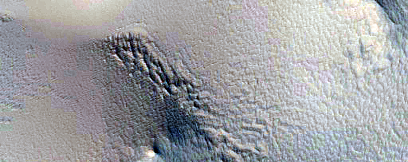 Layered Plateau in Pavonis Mons Fan-Shaped Deposit