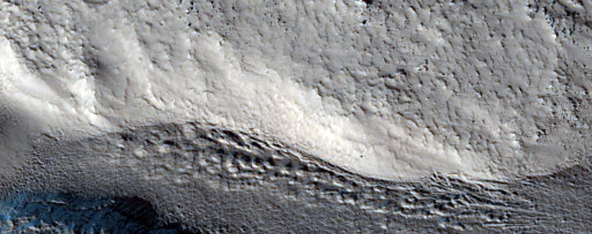 Dipping Layers near Moreux Crater