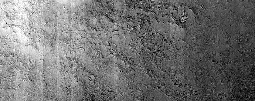 Layers and Impact Craters in Crater with Deltas
