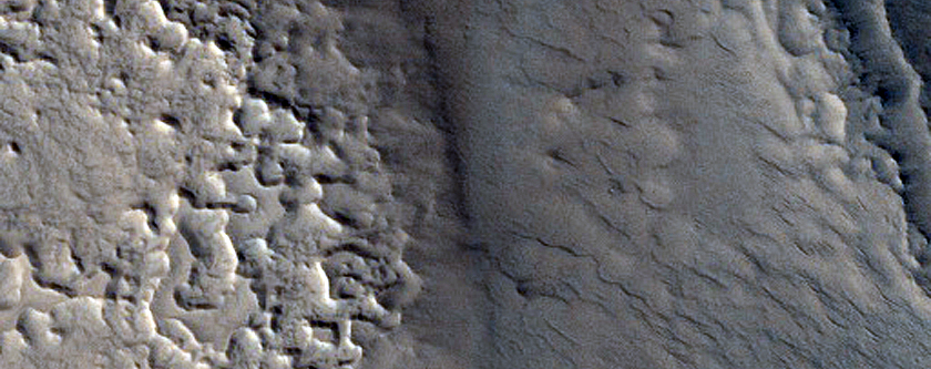 Ridges in Nilosyrtis Mensae
