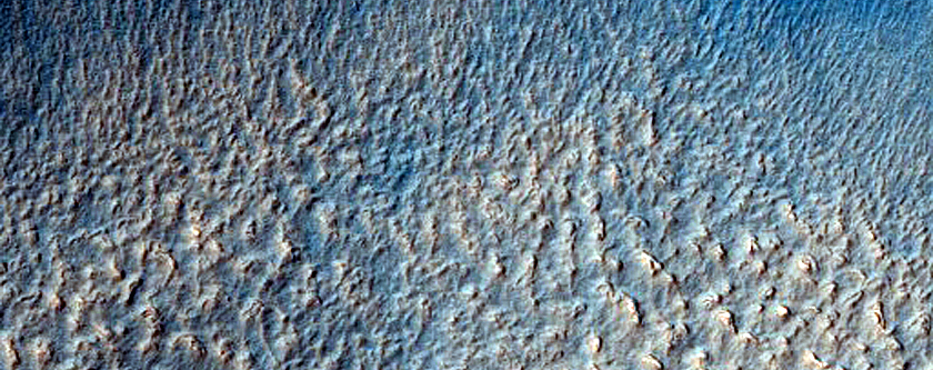 Dipping Layers in Crater near Reull Vallis