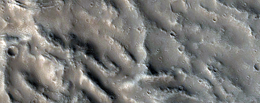 Ridges and Hollows in and Around Crater in Northern Mid-Latitudes