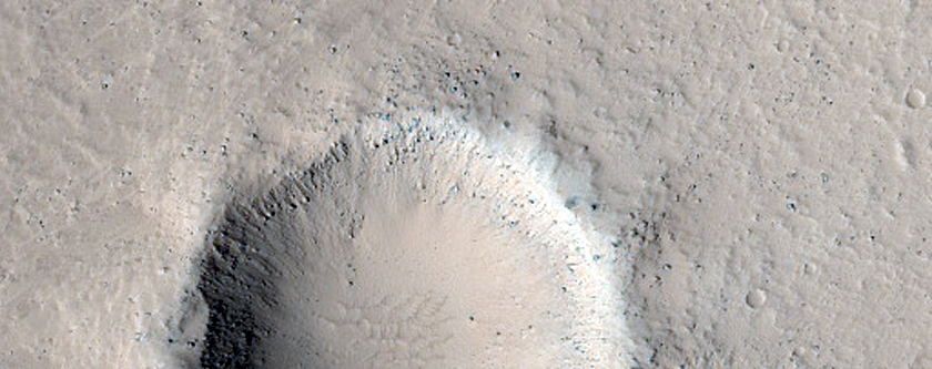 Impact Crater with Light-Toned Windstreak