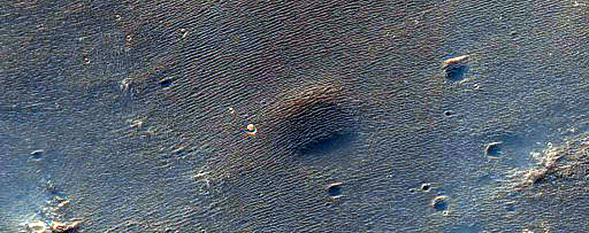 Valley on Low-Latitude Crater Wall