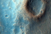 Crater in Kasei Valles